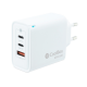 CARGADOR PARED/VIAJE 3.0 GaN 2xUSB-C/PD + USB-A 65W BLANCO COOLBOX