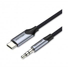 Vention Cable Conversor Audio BGKHF/ USB Tipo-C Macho - Jack 3.5 Macho/ 1m/ Gris