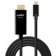 Lindy 43291 adaptador de cable de vídeo 1 m USB Tipo C HDMI tipo A (Estándar) Negro