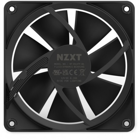 NZXT - NZXT F120 RGB Carcasa del ordenador Ventilador 12 cm Negro 1 pieza(s) - NZT-RF-R12SF-B1