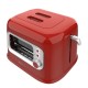 Cecotec RetroVision Red 5 2 rebanada(s) 700 W Rojo, Acero inoxidable