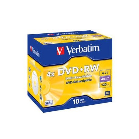 Verbatim DVD+RW Matt Silver 4x 4,7 GB 10 pieza(s)