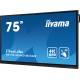 iiyama TE7512MIS-B3AG pantalla de señalización Diseño de quiosco 190,5 cm (75'')