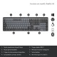 Logitech MX Mini Mechanical teclado RF Wireless + Bluetooth QWERTY Internacional de EE.UU. Grafito, Gris