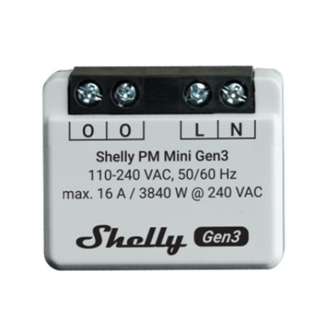 Shelly PM Mini Gen3 Interruptor inteligente 1P Gris