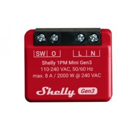 Shelly 1PM Mini Gen3 Interruptor inteligente 1P Rojo