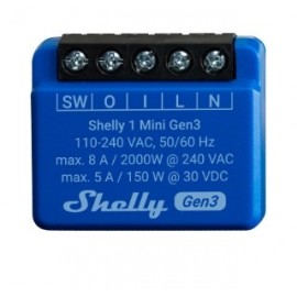 Shelly 1 Mini Gen3 Interruptor inteligente 1P Azul