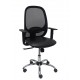 Silla Cilanco negra malla negra asiento similpiel negro brazo regulable base cromada