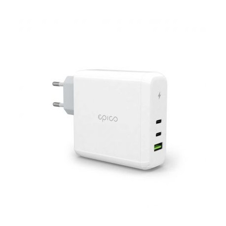 Cargador 100W GaN, 2xUSB-C, 1xUSB-A - Blanco