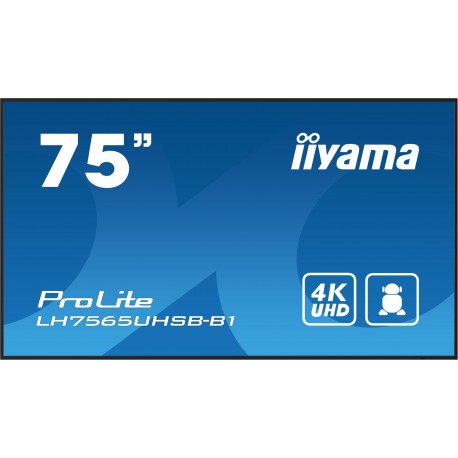 iiyama LH7565UHSB-B1 pantalla de señalización Diseño de quiosco 189,2 cm (74.5'')