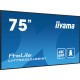 iiyama LH7565UHSB-B1 pantalla de señalización Diseño de quiosco 189,2 cm (74.5'')