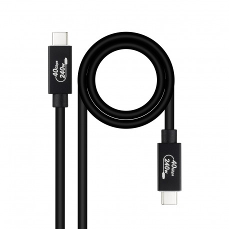 Nanocable Cable USB 4 Gen 3x2 40Gbps 5A/240W, USB-C/M-USB-C/M, Negro, 1 m