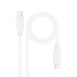 Nanocable Cable USB 2.0 3A, tipo USB-C/M-USB-C/M, Blanco, 1 m