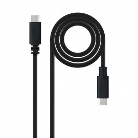 Nanocable Cable USB 2.0 3A, tipo USB-C/M-USB-C/M, Negro, 1.5 m