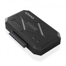 AISENS Estación de Docking SATA 2.5/3.5, M.2 NVMe a USB 3.0/3.1 Gen1, Clone, Negro