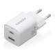 AISENS Cargador Gan 35W, 1xUSB-C PD3.0 QC4.0, 1xUSB-A QC3.0, Blanco