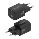 AISENS Cargador Gan 30W, 1xUSB-C PD3.0 QC4.0, 1xUSB-A QC3.0, Negro