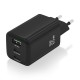 AISENS Cargador Gan 65W, 2xUSB-C PD3.0 QC4.0, 1xUSB-A QC3.0, Negro