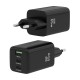 AISENS Cargador Gan 65W, 2xUSB-C PD3.0 QC4.0, 1xUSB-A QC3.0, Negro