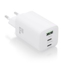 AISENS Cargador Gan 65W, 2xUSB-C PD3.0 QC4.0, 1xUSB-A QC3.0, Blanco