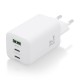 AISENS Cargador Gan 65W, 2xUSB-C PD3.0 QC4.0, 1xUSB-A QC3.0, Blanco