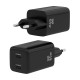 AISENS Cargador Gan 65W, 2xUSB-C PD3.0 QD4.0, Negro