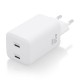 AISENS Cargador Gan 65W, 2xUSB-C PD3.0 QD4.0, Blanco