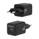 AISENS Cargador Gan 30W, 1xUSB-C PD3.0 QC4.0, 1xUSB-A QC3.0, Negro