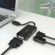 AISENS Conversor Displayport V1.2 a VGA/DVI/HDMI, DP 1.2/M-VGA/H-DVI/H-HDMI/H 4K, Negro, 15cm