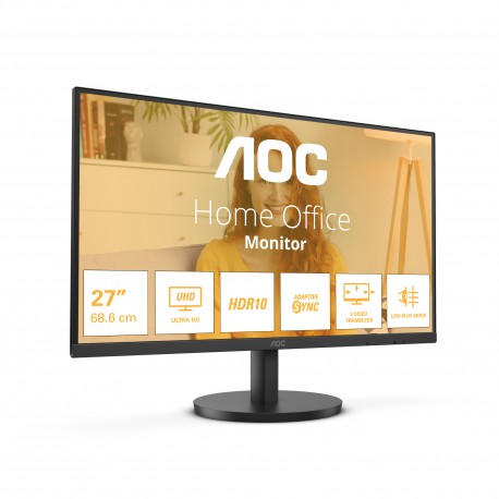 Monitor Profesional AOC U27B3M 27/ 4K/ Multimedia/ Negro