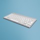 Teclado ergonómico R-Go Compact Break, teclado compacto con software de pausa, QWERTY (ES), bluetooth, blanco