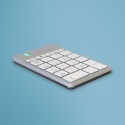 Teclado numérico R-Go Numpad Break, teclado numérico ergonómico con software de pausa, bluetooth, blanco