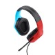 Trust GXT 416S Zirox Auriculares Alámbrico Diadema Juego Negro, Cian, Rojo