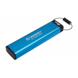 Kingston Technology IronKey Keypad 200 unidad flash USB 8 GB USB Tipo C 3.2 Gen 1 (3.1 Gen 1) Azul