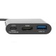 Tripp Lite U444-06N-H4UB-C Adaptador USB-C a HDMI 4K con Puerto USB-A y Carga PD, HDCP, Negro