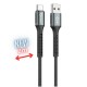 Cable qchar prague usb tipo c a usb tipo a - 2m - aleacion de aluminio negro cordon de tela suave