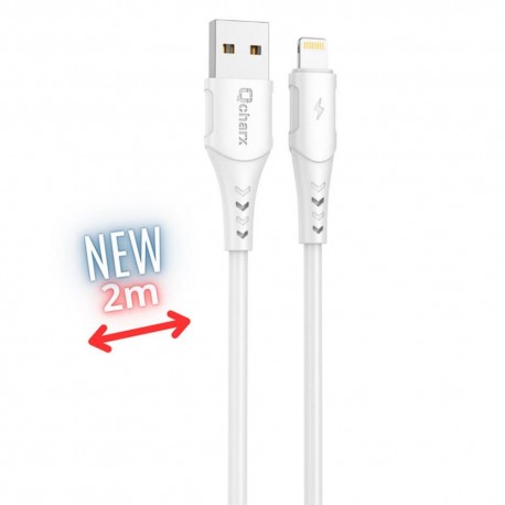 Cable qchar athens lightning a usb tipo a - 2m - pvc blanco