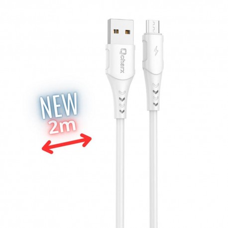 Cable qchar athens micro usb a usb tipo a - 2m - pvc blanco