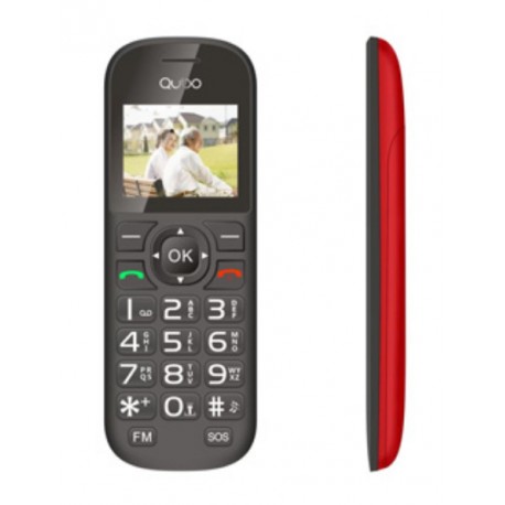 Qubo D-1803 4,5 cm (1.77'') Negro, Rojo Teléfono para personas mayores