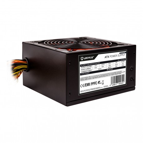 UNYKAch UK210551 unidad de fuente de alimentación 550 W 20+4 pin ATX ATX Negro, Rojo