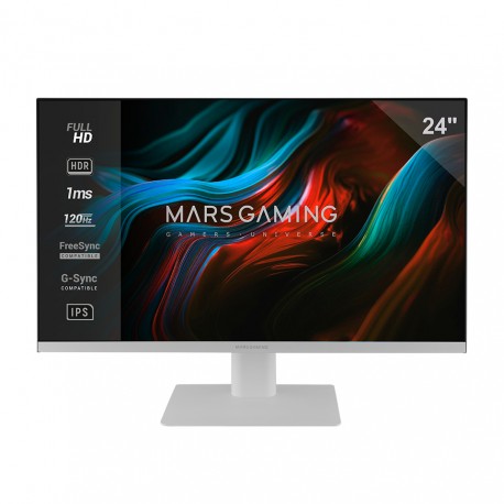 Mars Gaming MV-24 pantalla para PC 61 cm (24'') 1920 x 1080 Pixeles Full HD LED Blanco