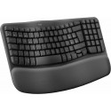 Logitech Wave Keys, teclado ergonómico inalámbrico con reposamanos acolchado