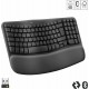 Logitech Wave Keys, teclado ergonómico inalámbrico con reposamanos acolchado