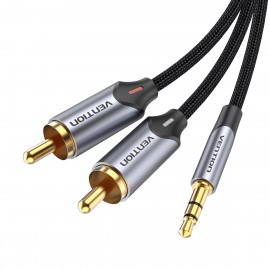 Vention Cable Estéreo BCNBF/ Jack 3.5 Macho - 2x RCA Macho/ 1m/ Gris