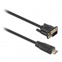 T'nB HDMIVGA2 adaptador de cable de vídeo 2 m VGA (D-Sub) HDMI Negro