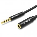 CABLE AUDIO ESTEREO JACK 3.5/M JACK 3.5/H 1.5 M NEGRO VENTION