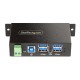 StarTech.com Hub USB Industrial de 4 Puertos Gestionado - Servicio Pesado - Caja de Meta