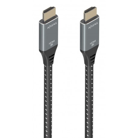 AISENS Cable HDMI V2.1 ultra alta velocidad / HEC 8K@60Hz 48Gbps, A/M-A/M, Gris/Negro, 7.0m