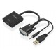 AISENS Cable conversor SVGA+Audio a HDMI, SVGA/M+Jack 3.5/M+USB-A/M-HDMI A/H, Negro, 20cm