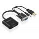 AISENS Cable conversor SVGA+Audio a HDMI, SVGA/M+Jack 3.5/M+USB-A/M-HDMI A/H, Negro, 20cm